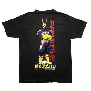 Primitive x My Hero Academia T Shirt Men's M Black  Vintage Wash All Might NEW